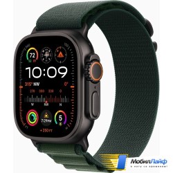 Apple Watch Ultra 2 2024 GPS + Cellular 49mm Black Titanium Case with Dark Green Alpine Loop - Фото