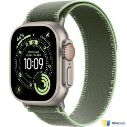 Apple Watch Ultra 3 GPS + Cellular 49mm Natural Titanium Case with Green/Neon Trail Loop - Фото